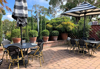 Outdoor patio with gazebo and plants at nursery Bellarine Peninsula