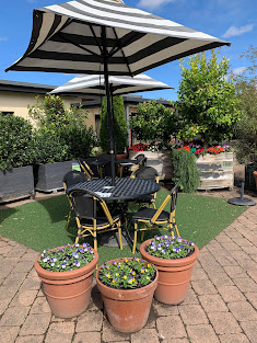 Outdoor gazebo at Van Loons Nursery to enjoy coffee and cake in the sun or shade